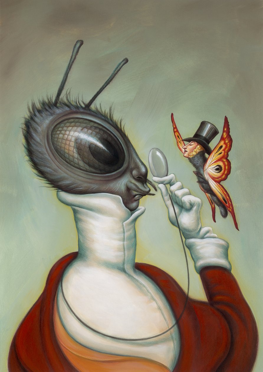 Brouk New Yorker, 2003 akryl na ilustrační tabuli od Anita Kunz
