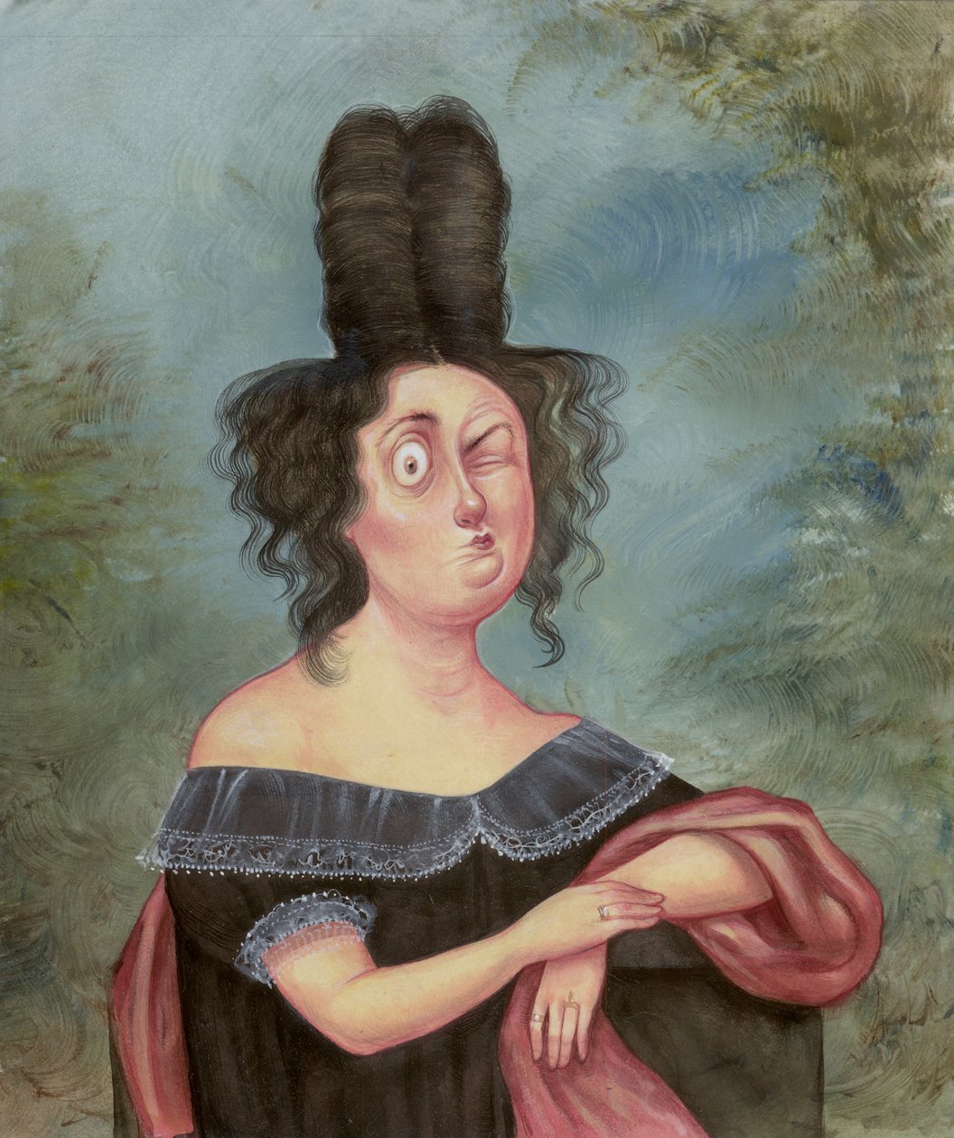 Portrét pochybné ženy, 2018 (akryl na ilustrační tabuli) od Anita Kunz