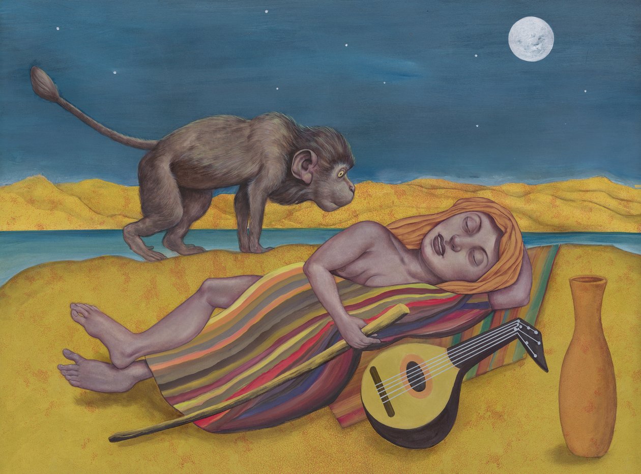 Spící Romové, 2015 (akrylová barva na ilustrační tabuli) od Anita Kunz