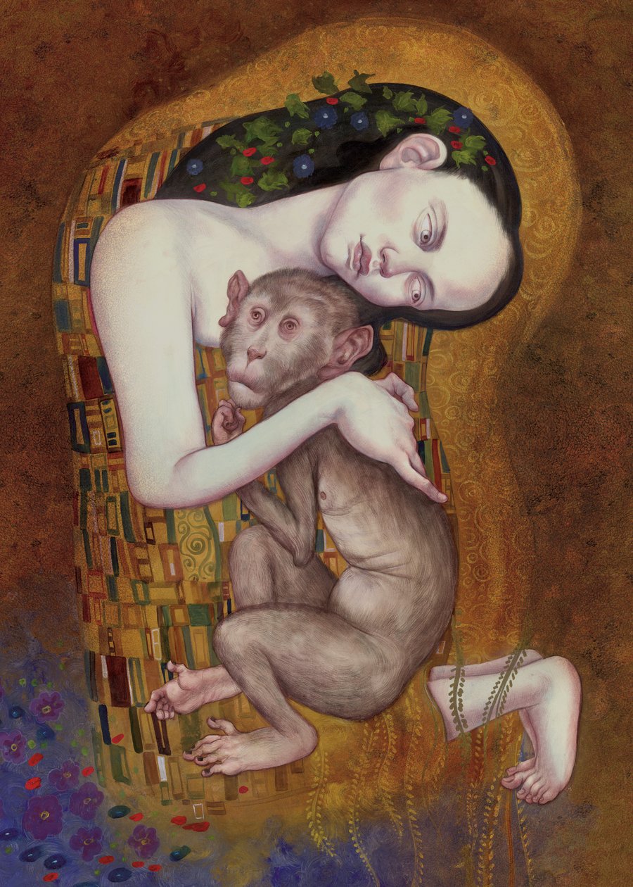 The Snog, 2016 (akrylová barva na ilustrační tabuli) od Anita Kunz