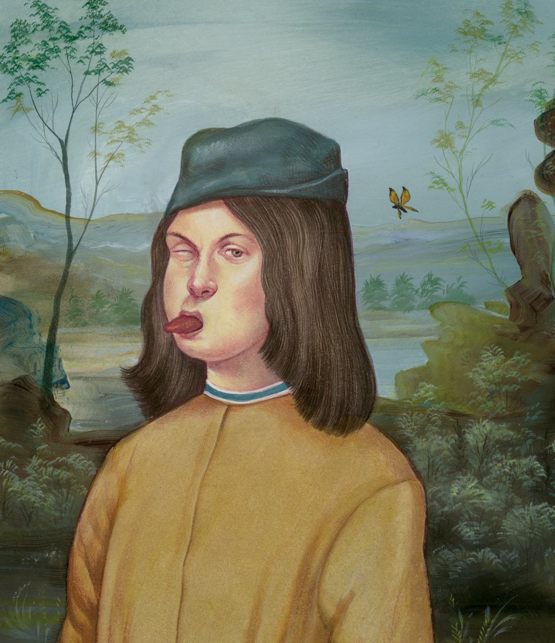 Mladý chlapec s postojem, 2018 (akrylová barva na ilustrační tabuli) od Anita Kunz