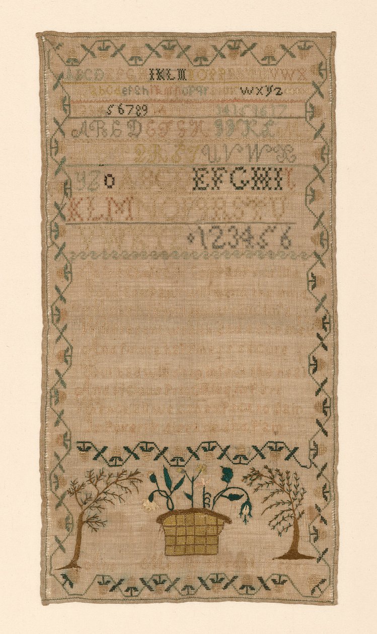 Sampler, Spojené státy, 19. století. od Ann Morris