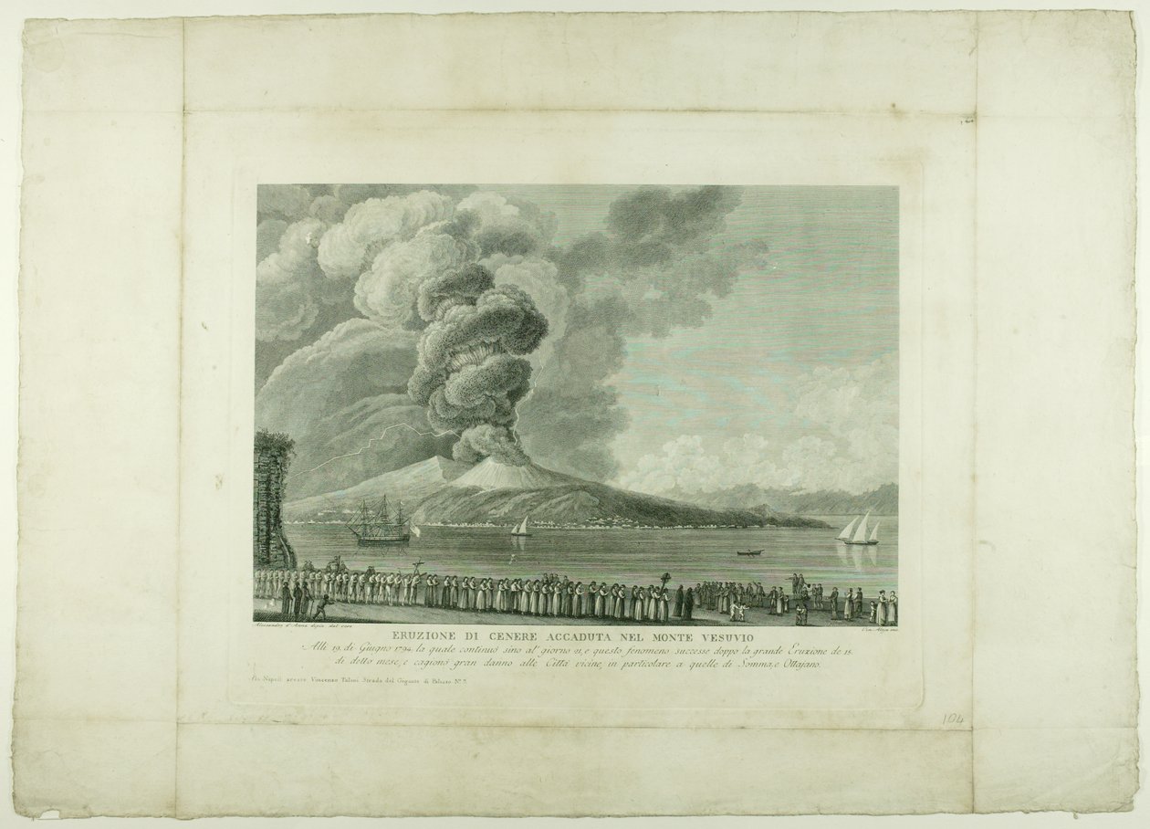 Erupce Vesuvu, 1794 od Anna Allesandro