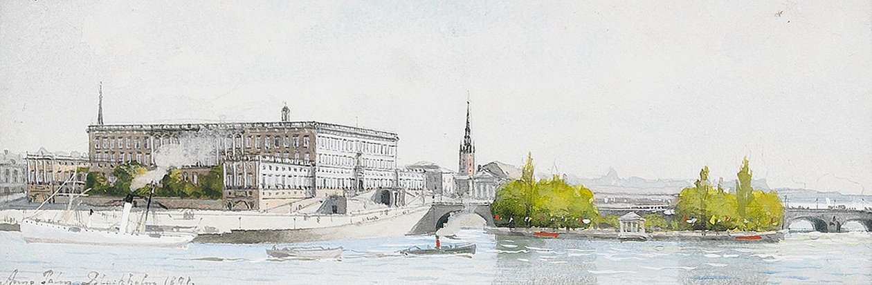 Pohled na hrad Stockholm od Anna Palm de Rosa