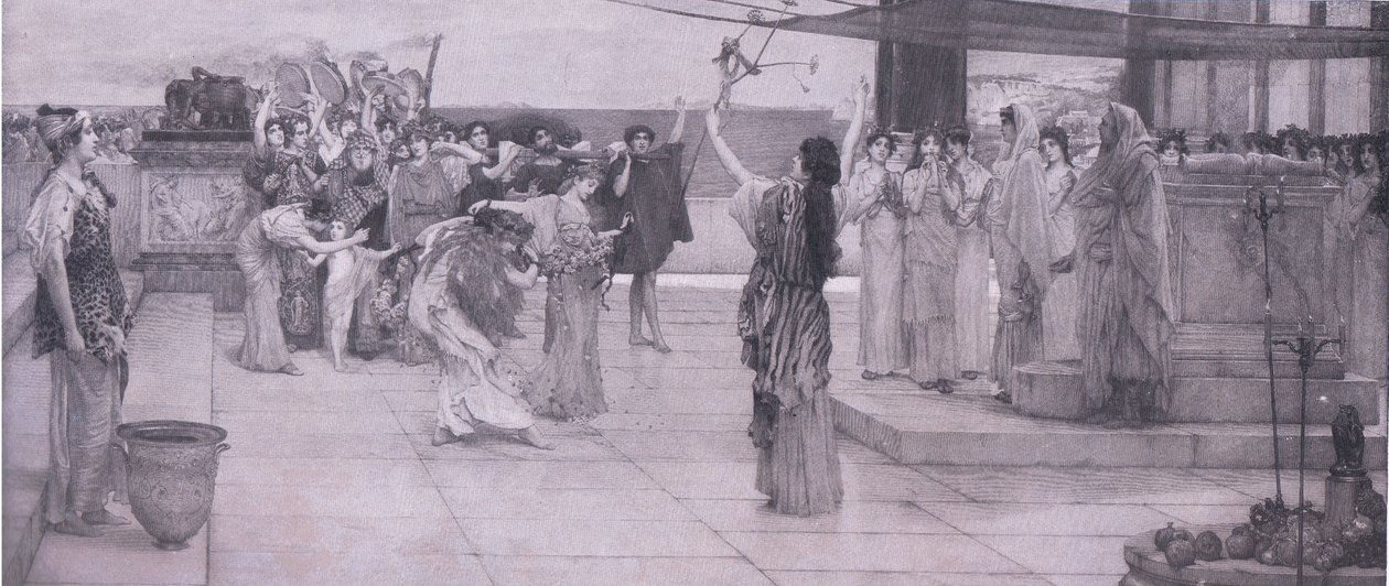 Věnování Bacchovi, Bibbys Annual, 1916-1917 od Anna after Alma Tadema