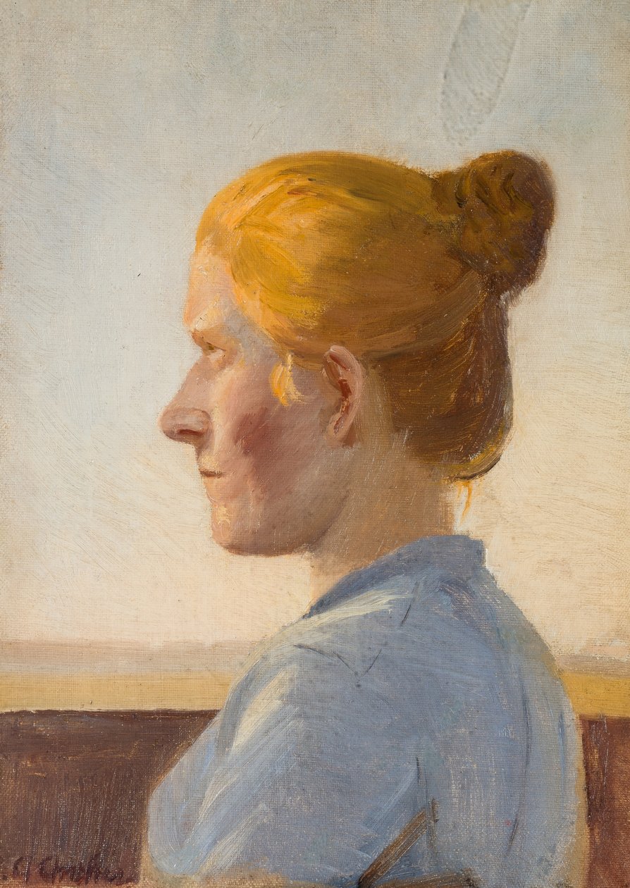 Dánština:  En skagenspige Mladá žena ze Skagenu od Anna Ancher