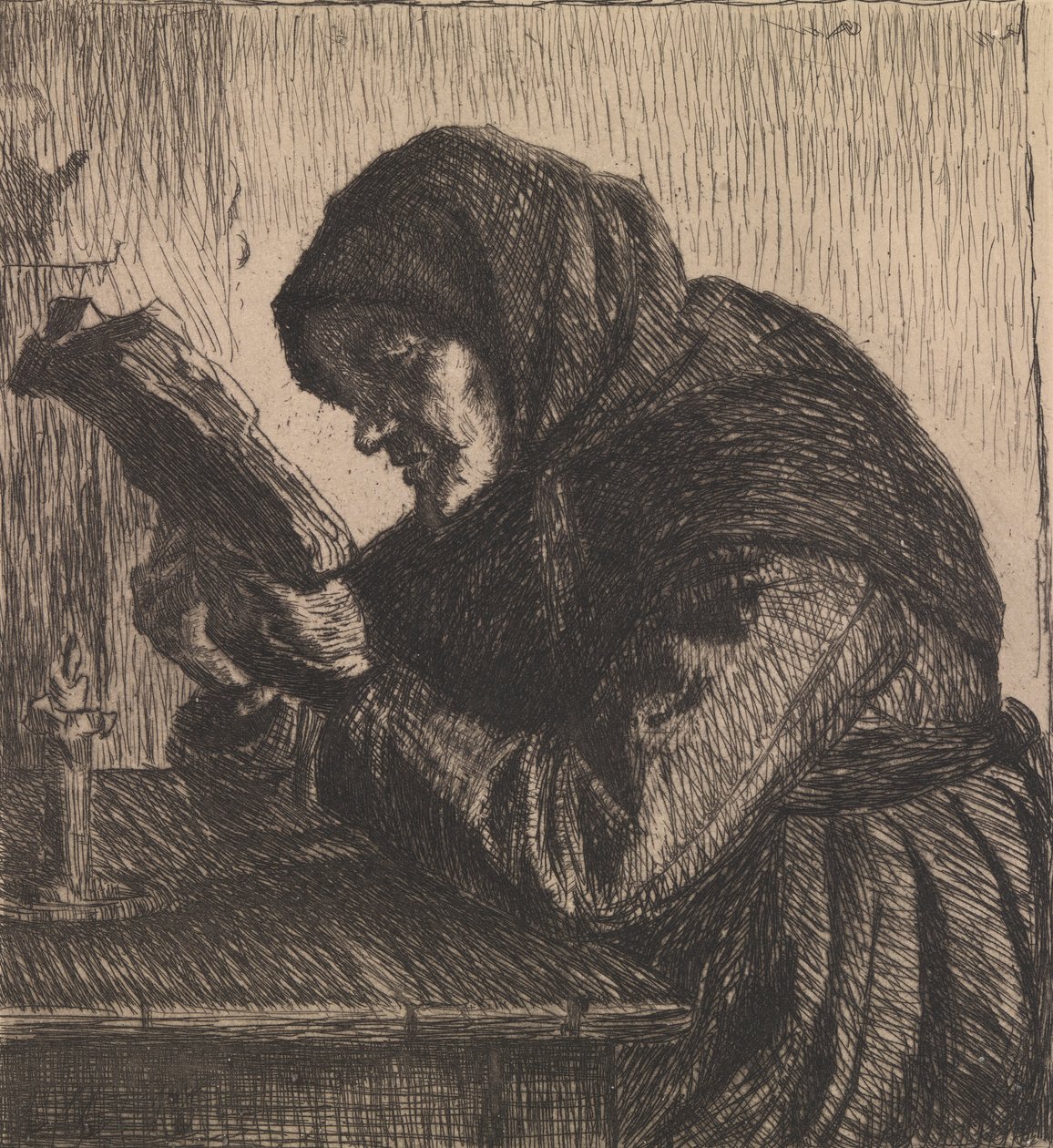 Dánština: čtení staré ženy od Anna Ancher