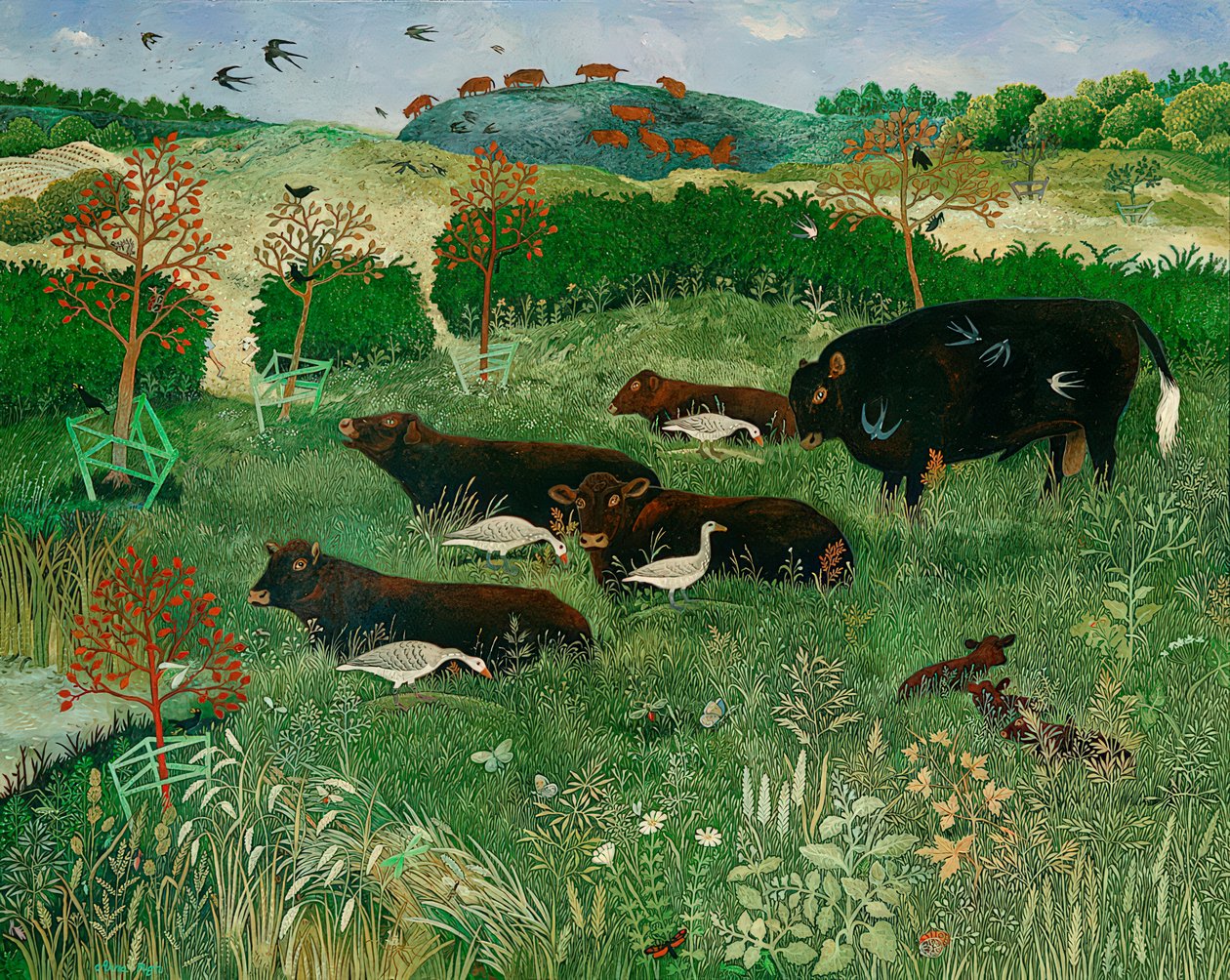 Brouci cvičí pilates, 2011 (akryl) od Anna Pugh