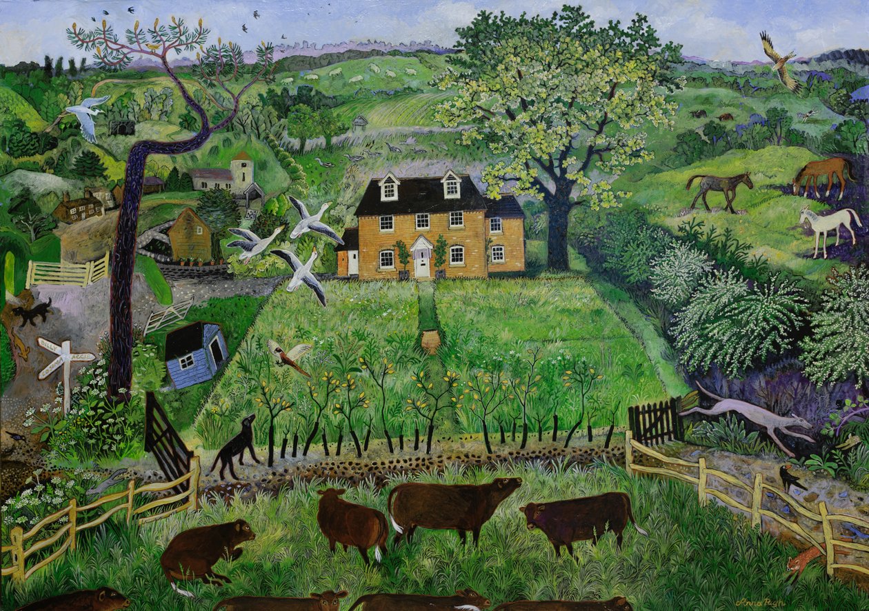 Cedrová chalupa, 2016 (akryl) od Anna Pugh