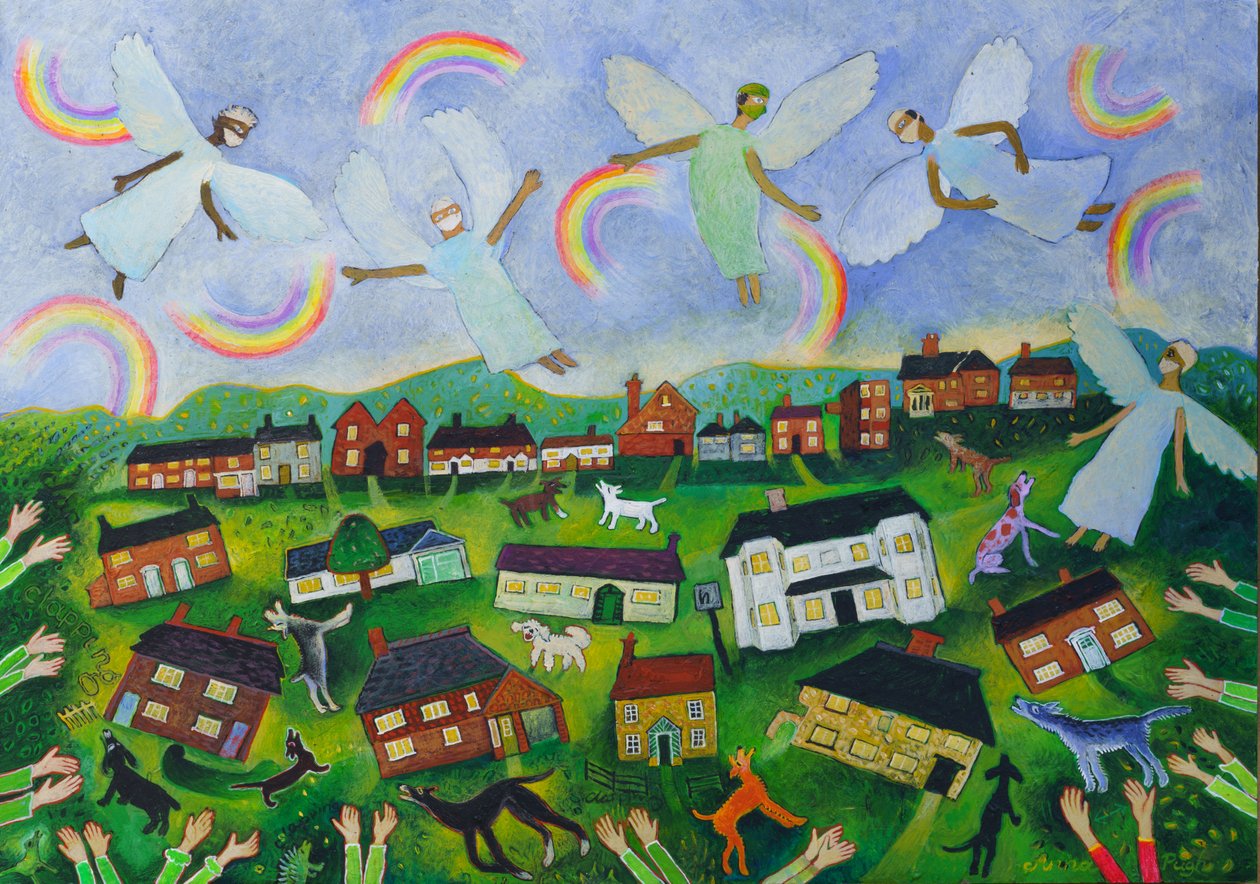 Tleskání andělům, 2021 (obraz) od Anna Pugh