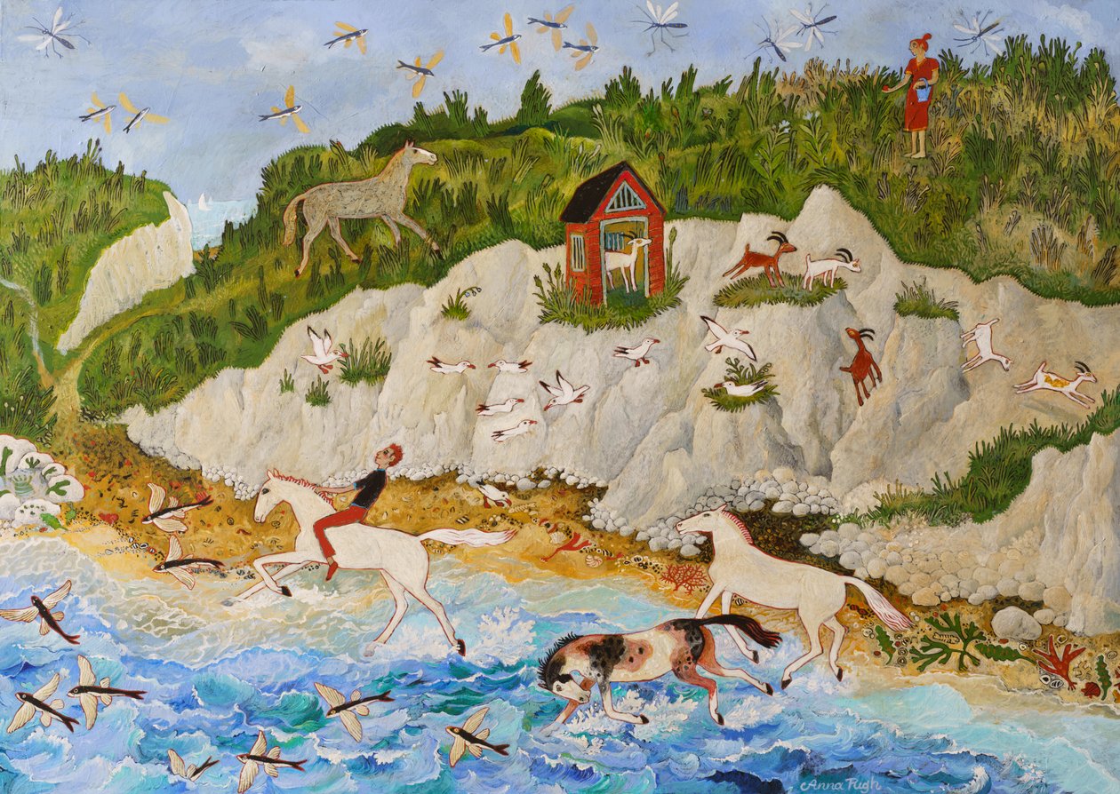 Létající ryba, 2020 (akryl) od Anna Pugh