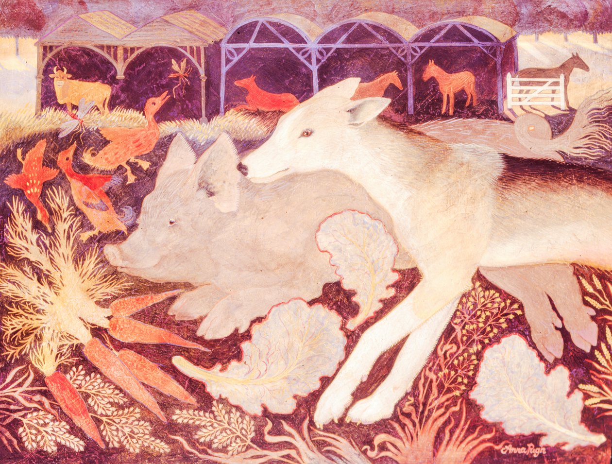 Jenny Looking in a pigs ear, 2013 (akryl) od Anna Pugh