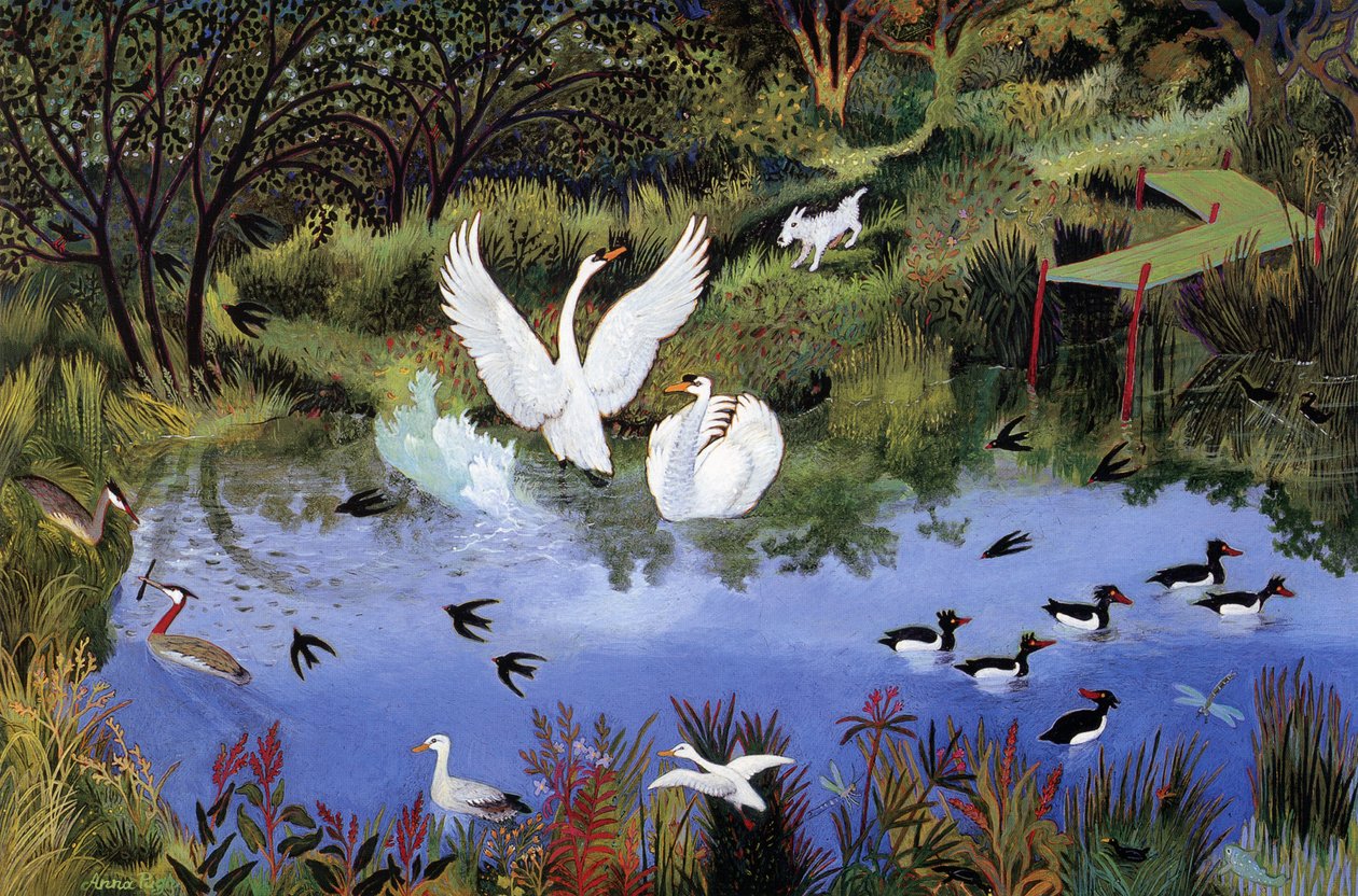 Mlýnský rybník, 2006 (akryl) od Anna Pugh