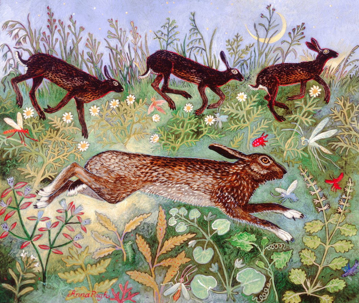 Měsíční běh, 2010 (akryl) od Anna Pugh