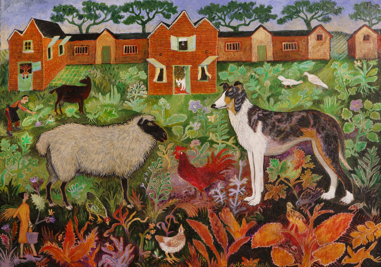 Červený kohout, 2019 (akryl) od Anna Pugh