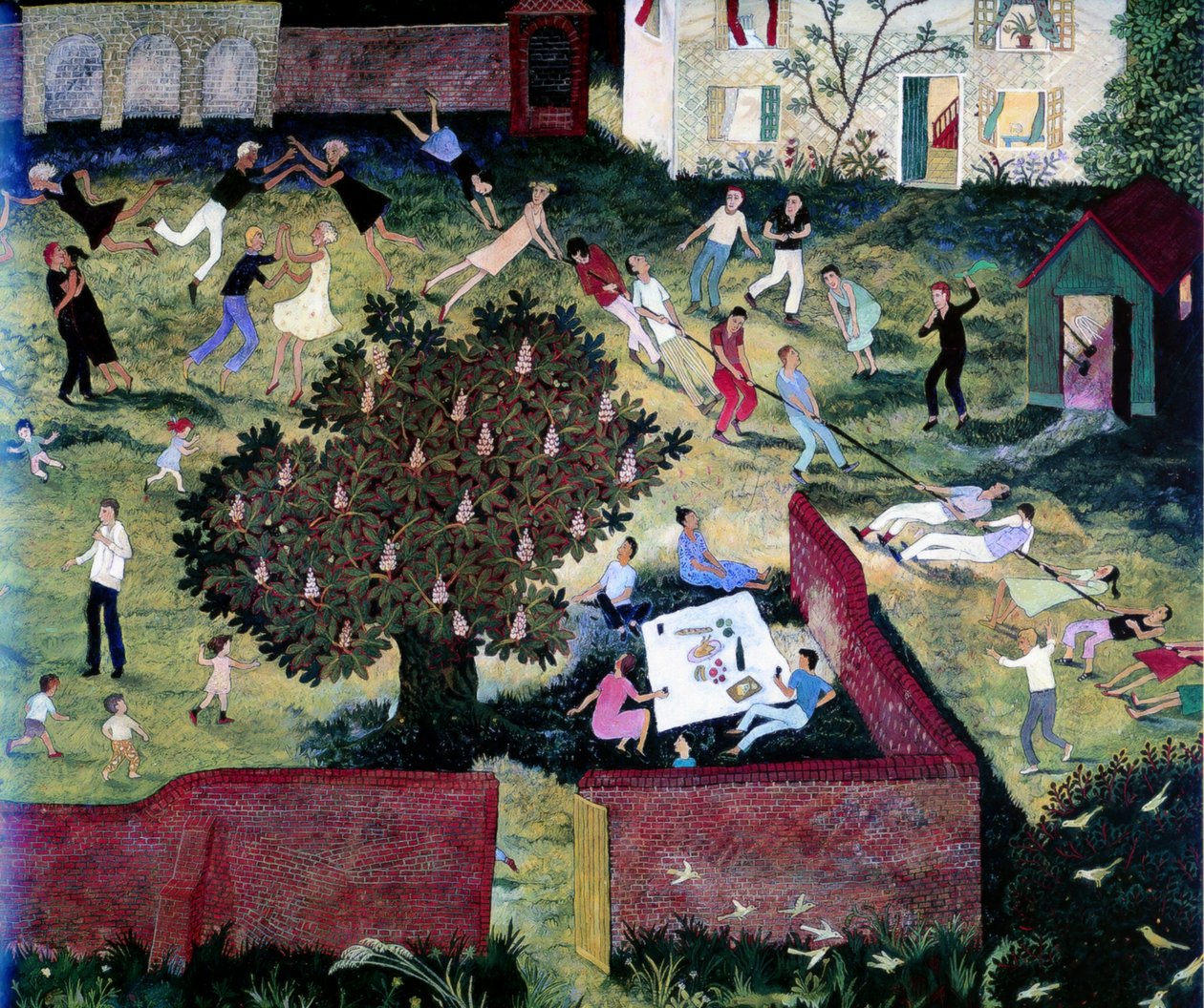 Přetahování lanem, 2000 (akryl) od Anna Pugh