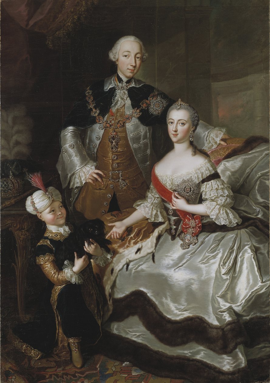 Pierre III Fiodorovič, císař de Russie et Catherine Alexeivna (Catherine II) - Portrét velkovévody Petra Fjodoroviče a velkovévodkyně Kateřiny Alexejevny od Lisiewské, Anny Rosiny (1713-1783). Olej na plátně od Anna Rosina Lisiewska