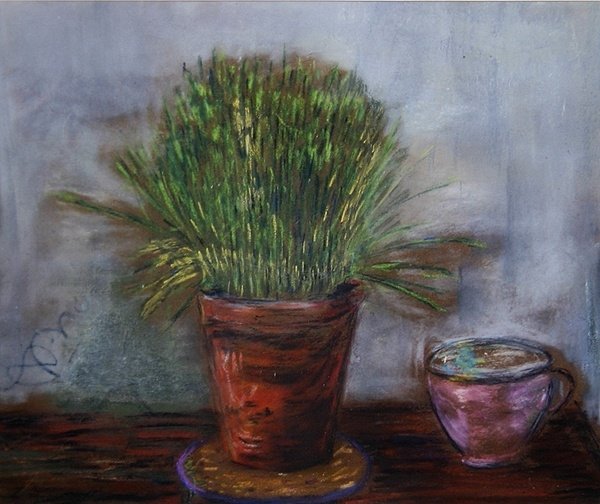 Catmint (pastel na papíře) od Anna de Noailles