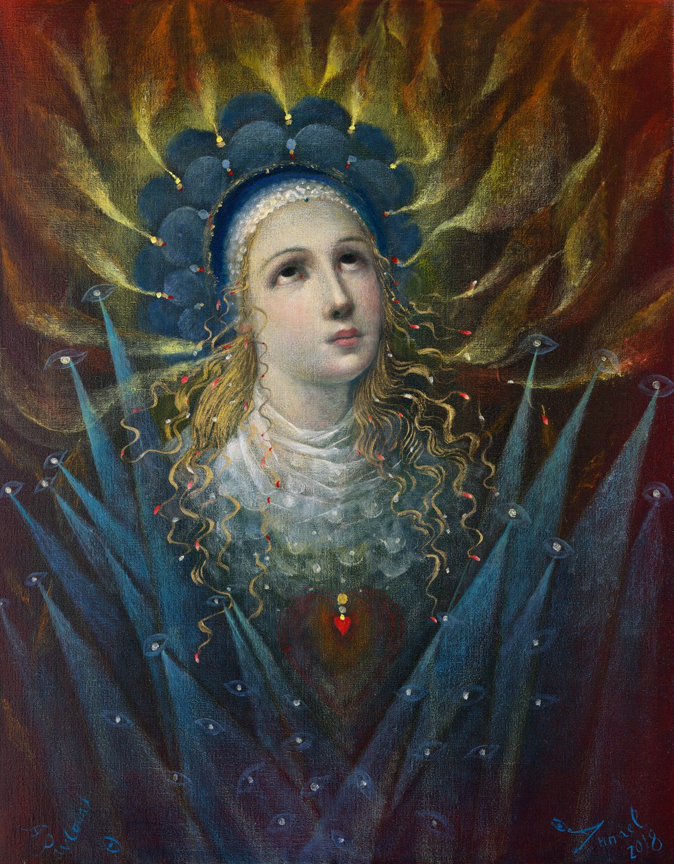 Alegorie modlitby - Johanka z Arku, 2018 (olej na belgickém plátně) od Annael Anelia Pavlova