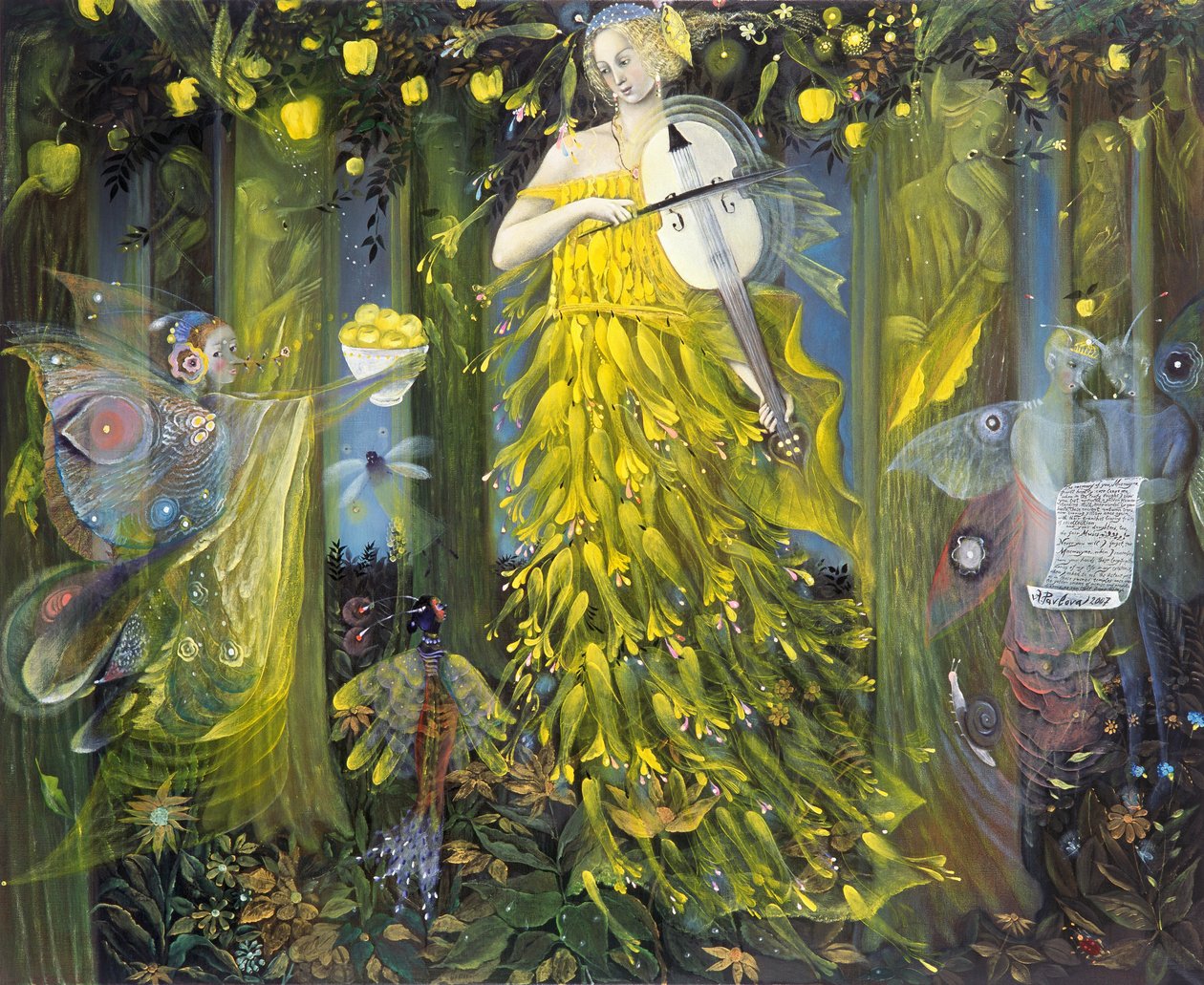 Královna kvítek - podle hudby Maxe Regera, 2007 (olej na belgickém plátně) od Annael Anelia Pavlova