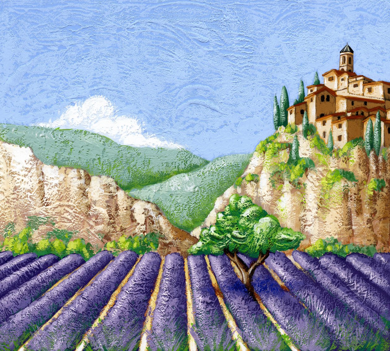 Levandulová pole, 2015 (kvaš) od Annalisa Morrocco