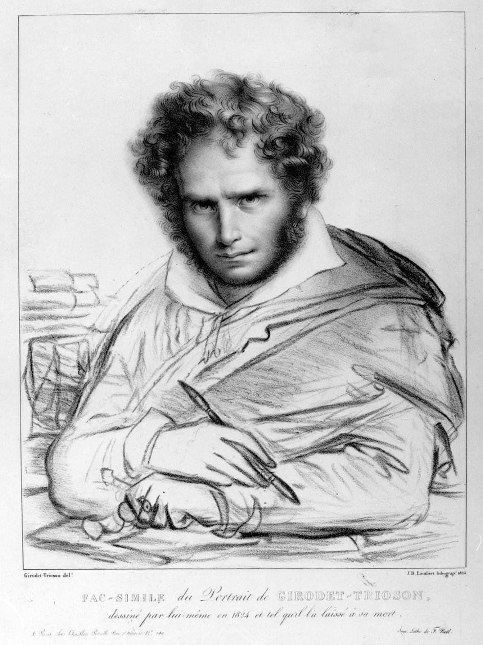 Autoportrét, tisk vytvořil J. B. Lambert od Anne Louis Girodet de Roucy Trioson