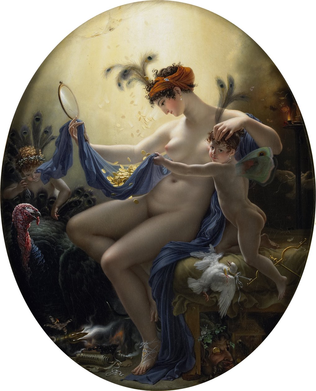 Portrét Mademoiselle Langeové jako Danaë od Anne Louis Girodet de Roussy Trioson