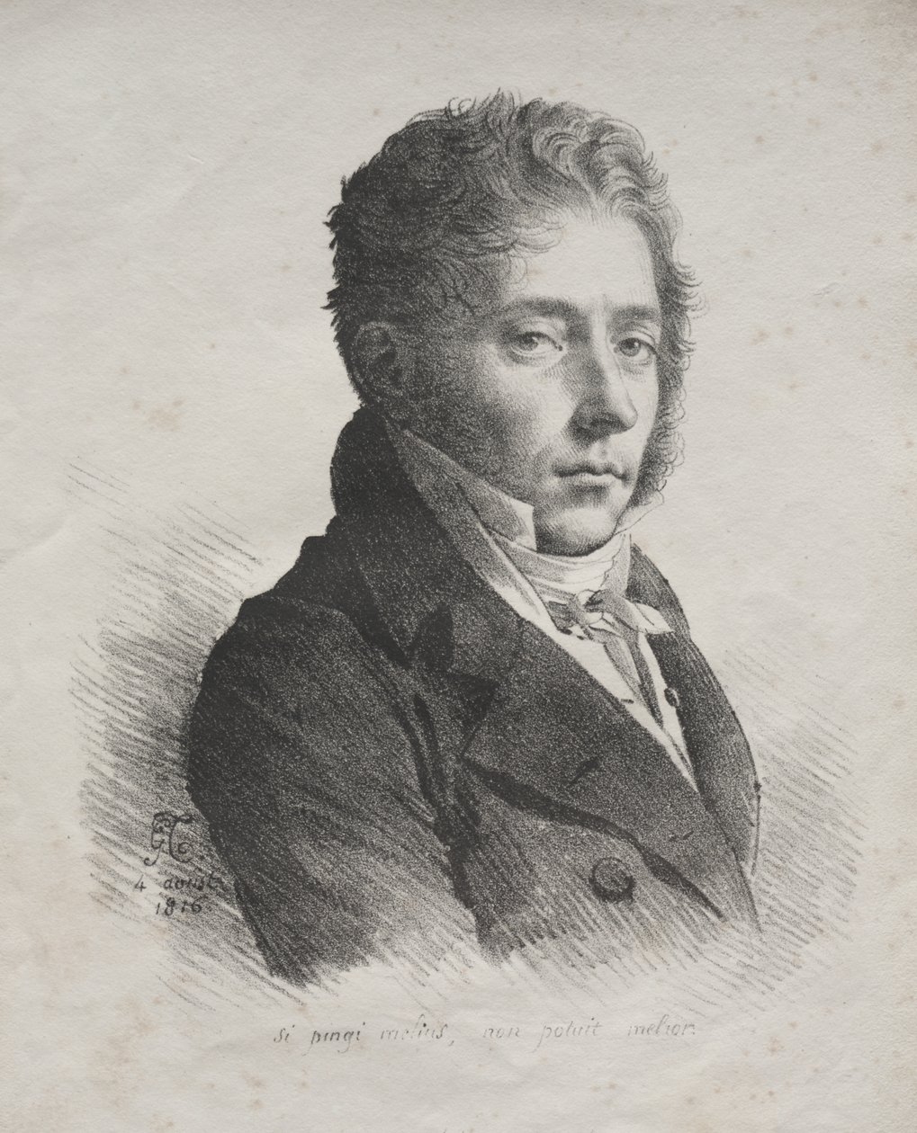 Sbírka litografických statí: Portrét MR. Coupin z La Couperie od Anne-Louis Girodet de Roucy-Trioson