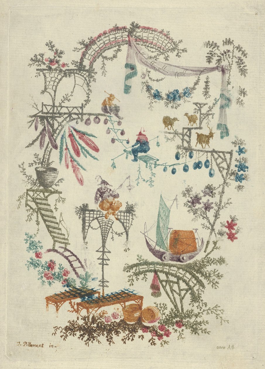 Chinoiserie z New Suite of Chinese Arabesque Notebooks, 1790-99. od Anne Allen