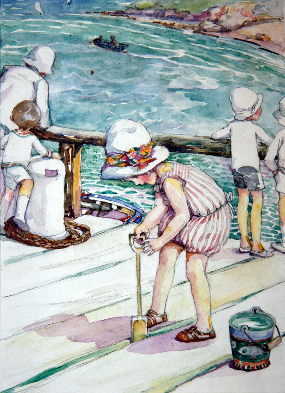 Jak Evangeline ztratila rýč, 1929 (wc na papíře) od Anne Anderson