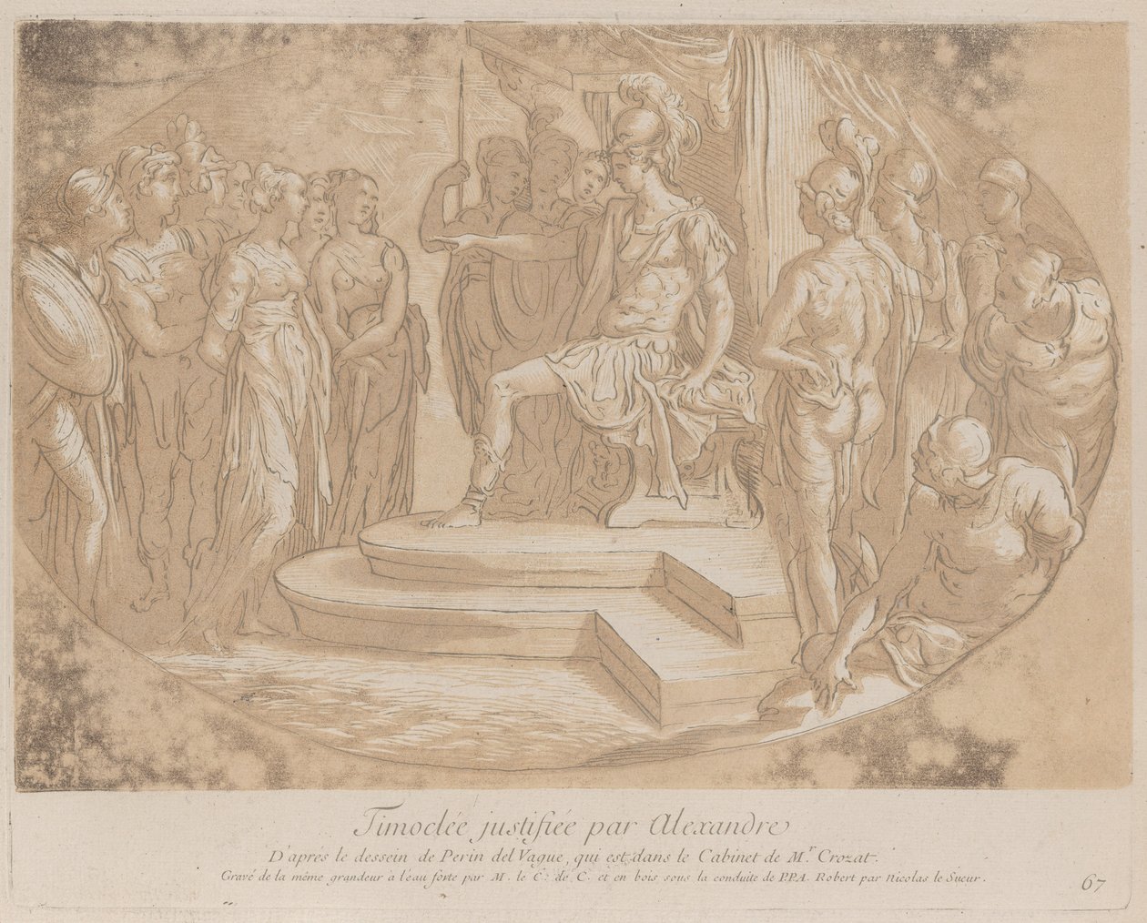 Alexandr Veliký osvobozující Timoclea, frous bea..., ca. 1729-40 od Anne Claude Philippe de