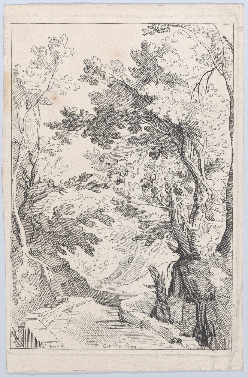 Cesta s parapetem v lese, 18. století. od Anne Claude Philippe de Caylus