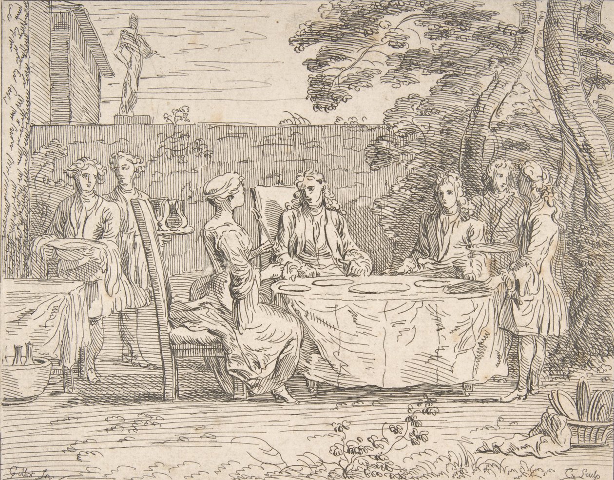 Distinguished Meal, cca 1725-1765. od Anne Claude Philippe de Caylus