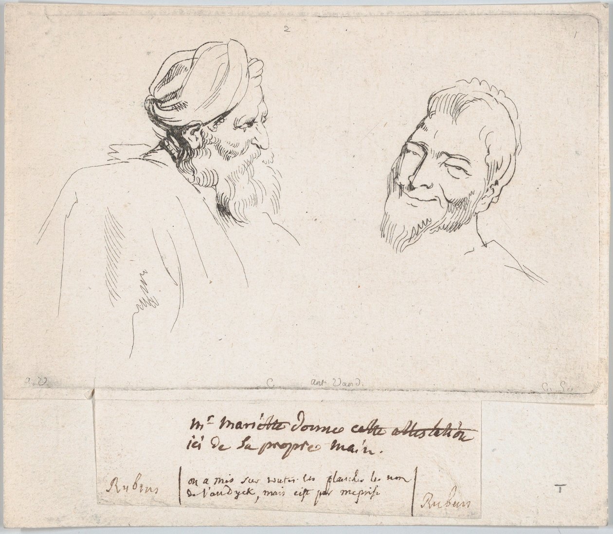 Dvě studie hlav, 1735. od Anne Claude Philippe de Caylus