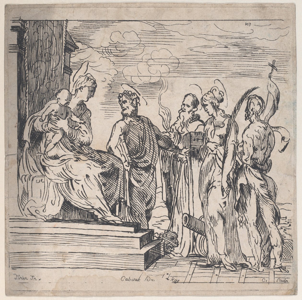 Panna a dítě se čtyřmi svatými, 18. století. od Anne Claude Philippe de Caylus