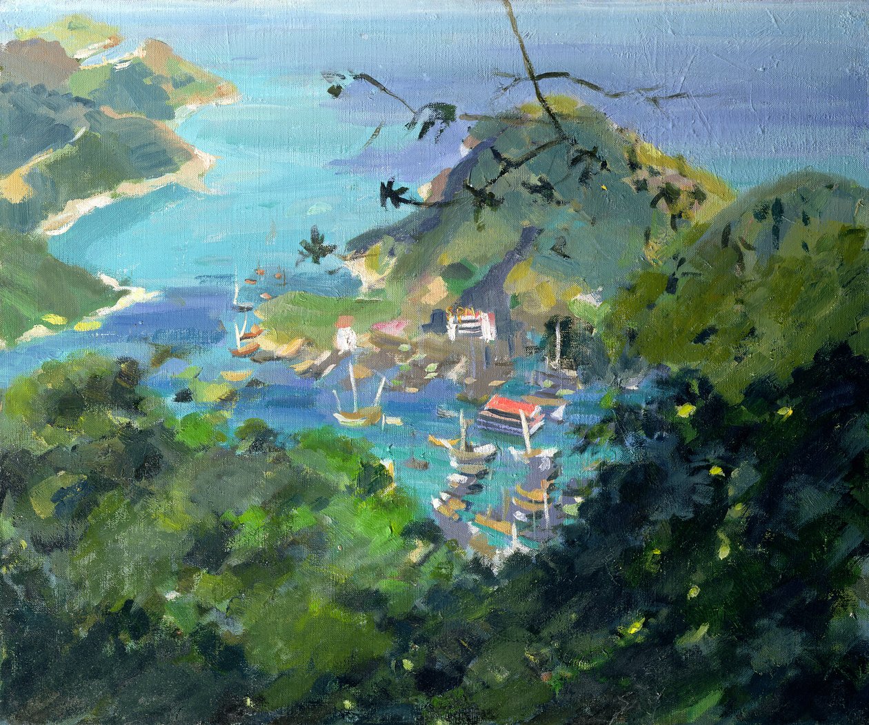 Pohled na Aberdeen z Peak, Hong Kong od Anne Durham