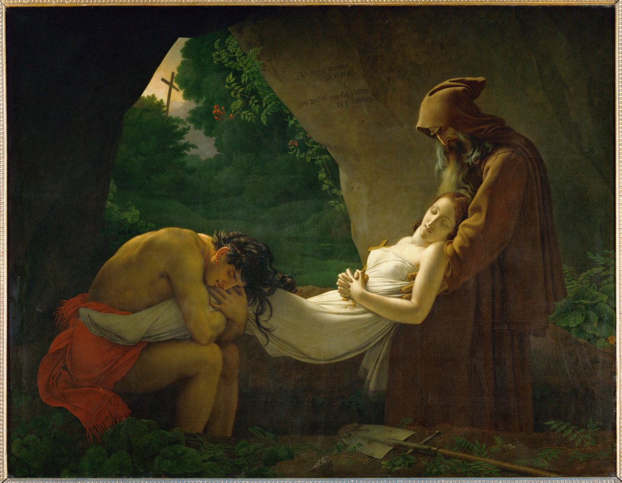 Atala au Tombeau, známý také jako Atalův pohřeb ... od Anne Louis Girodet de Roucy Trioson