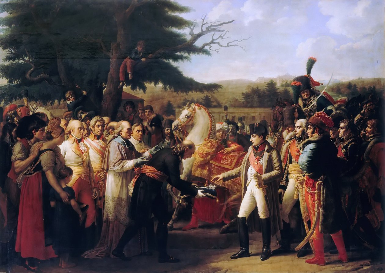 Napoleon Bonaparte přebírá klíče od Vídně v zámku Schönbrunn, 13. listopadu 1805 od Anne Louis Girodet de Roucy Trioson