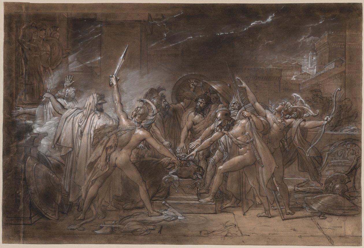 Přísaha sedmi náčelníků proti Thébám od Anne Louis Girodet de Roucy Trioson