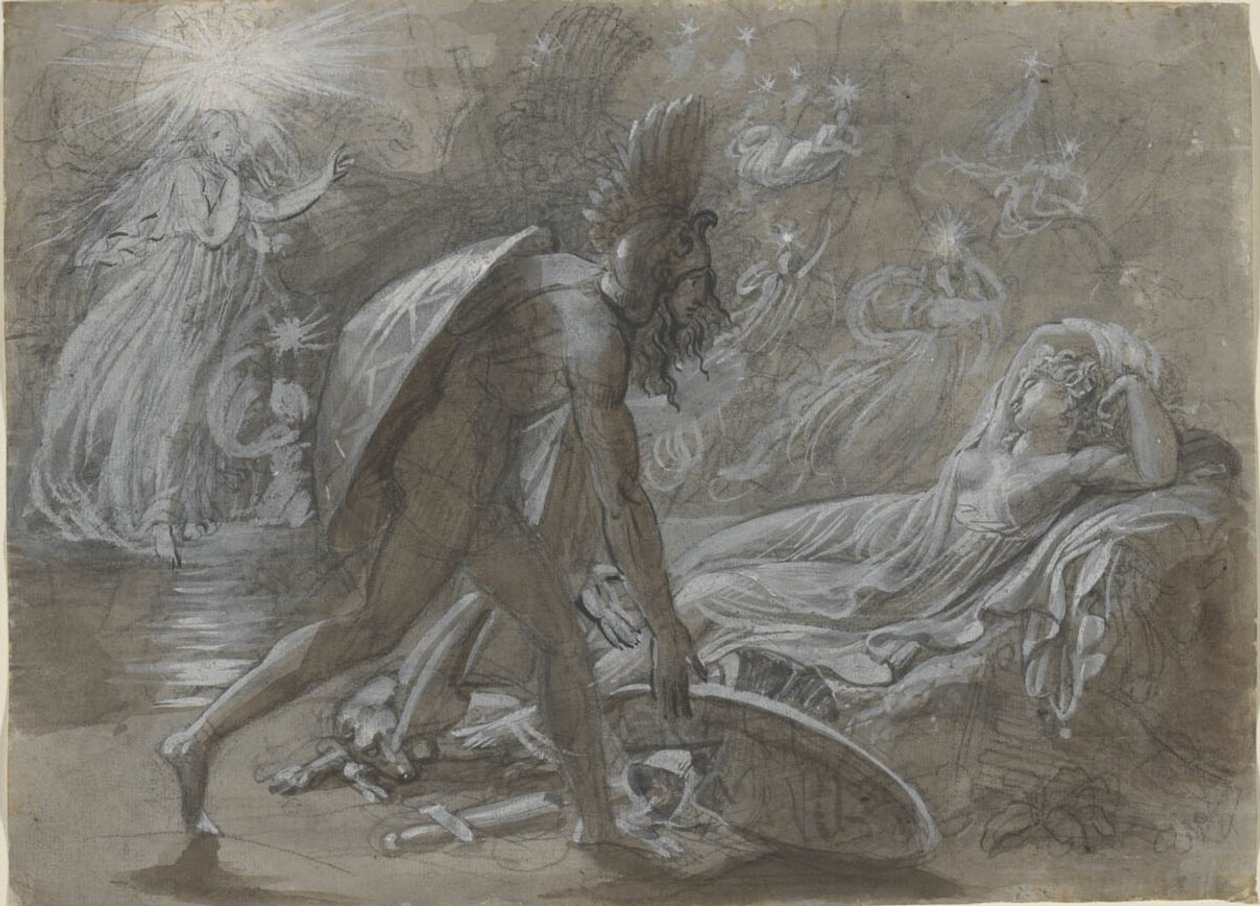 Fingal truchlí nad tělem Malvíny, z Ossianovy knihy Berrathon od Anne Louis Girodet de Roussy Trioson