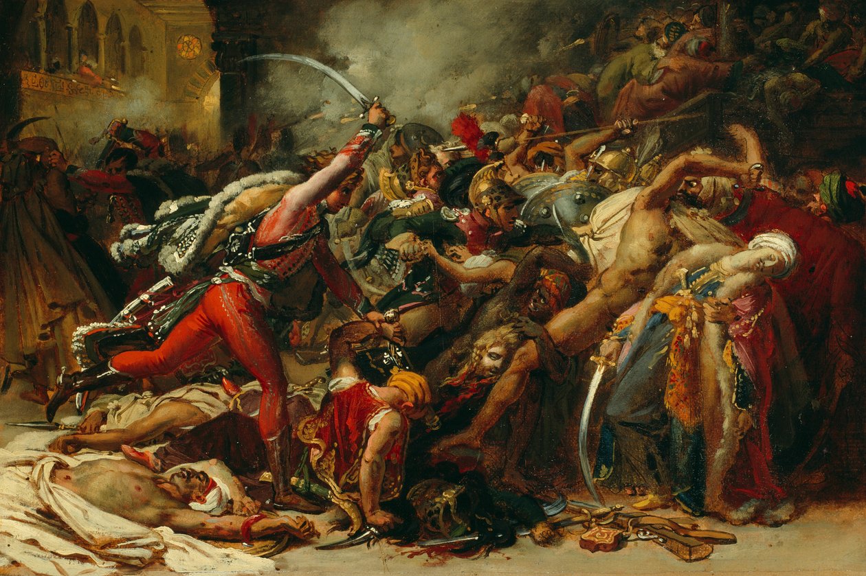 Náčrt ke vzpouře v Káhiře od Anne Louis Girodet de Roussy Trioson