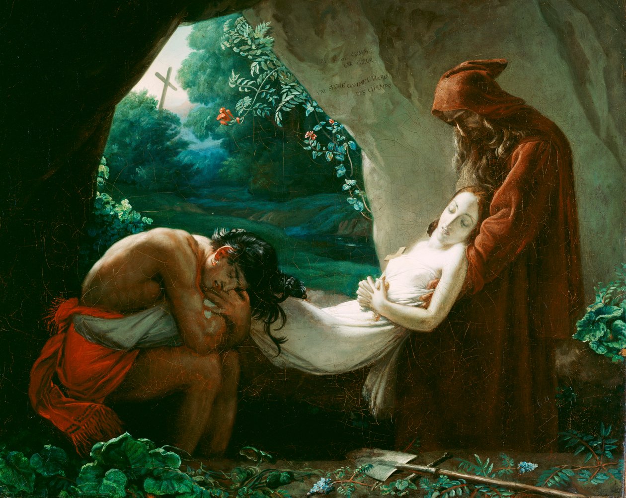 Pohřeb Atala, c.1808 od Anne Louis after Girodet de Roucy Trioson