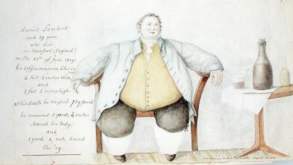 Daniel Lambert (1770-1809) 1813 (akvarel a grafit na papíře) od Anne Marguerite Hyde de Neuville