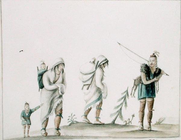 Indická rodina, kolem roku 1807 (akvarel na papíře) od Anne Marguerite Hyde de Neuville