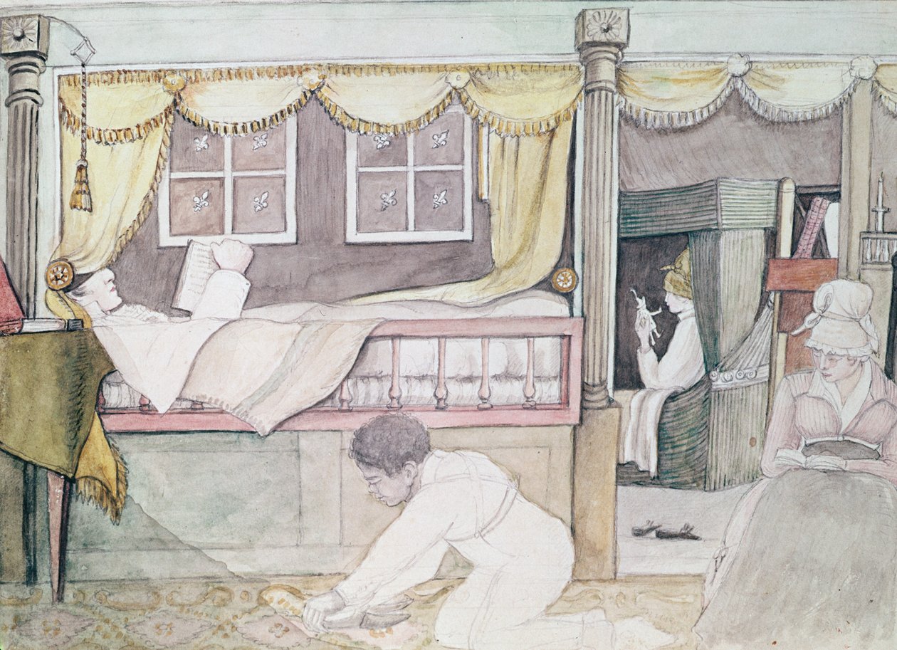 Chata de Neuville na Eurydice, 1816 (tužka a wc na papíře) od Anne Marguerite Hyde de Neuville