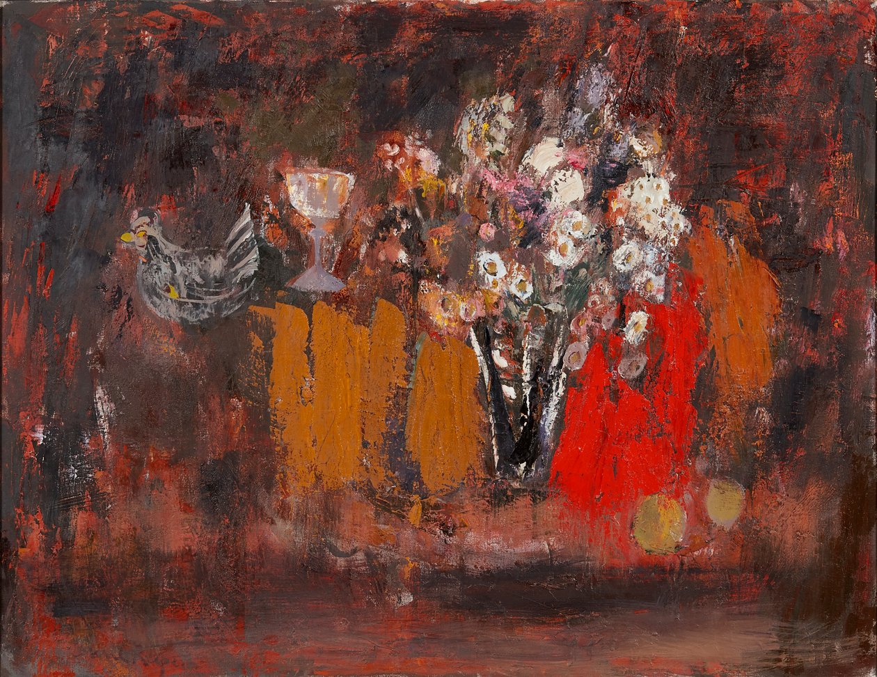 Sušené květiny (olej na plátně) od Anne Redpath