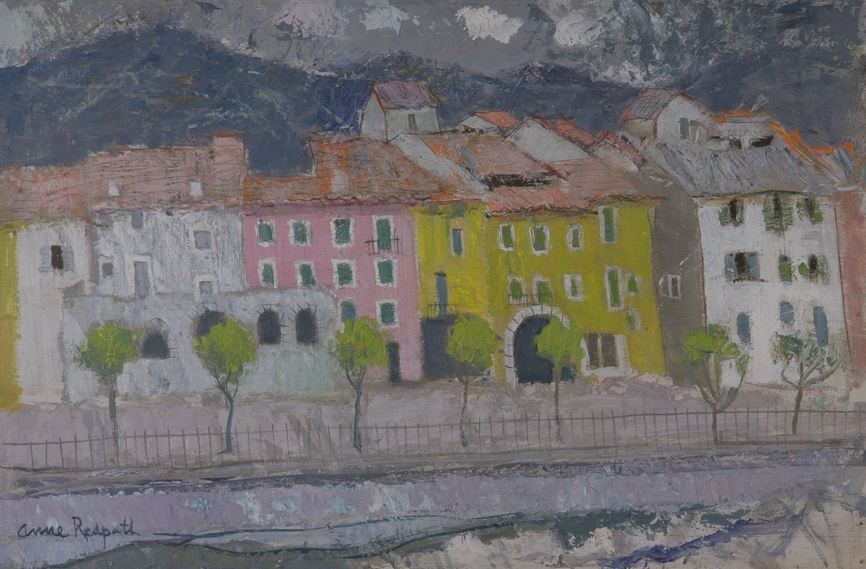Sospel, Alpes Maritime (olej na palubě) od Anne Redpath