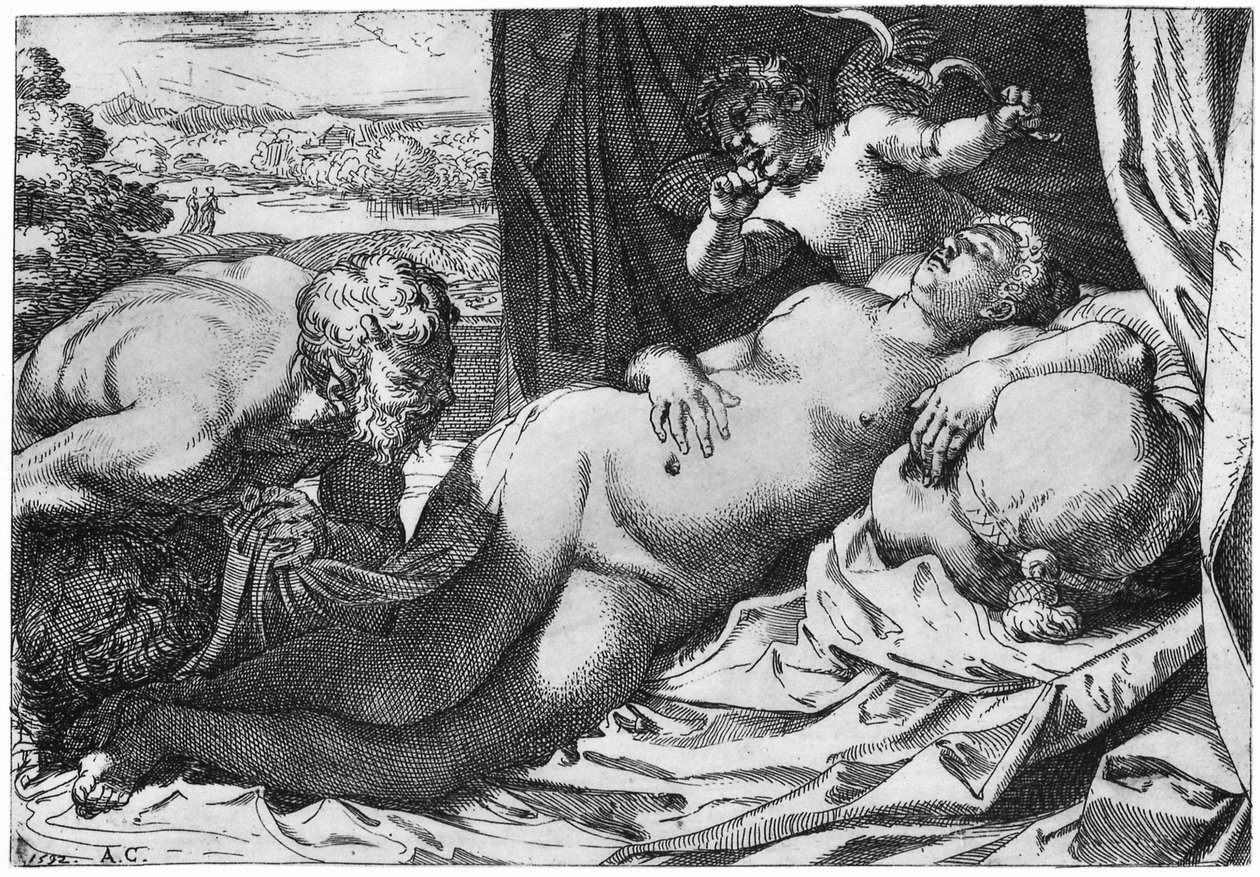 Jupiter a Antiope od Annibale Carracci
