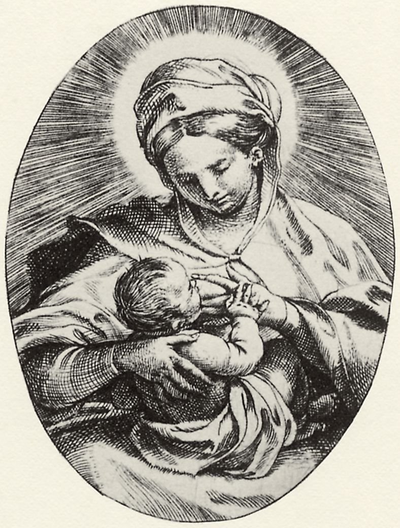 Kojící Madonna od Annibale Carracci