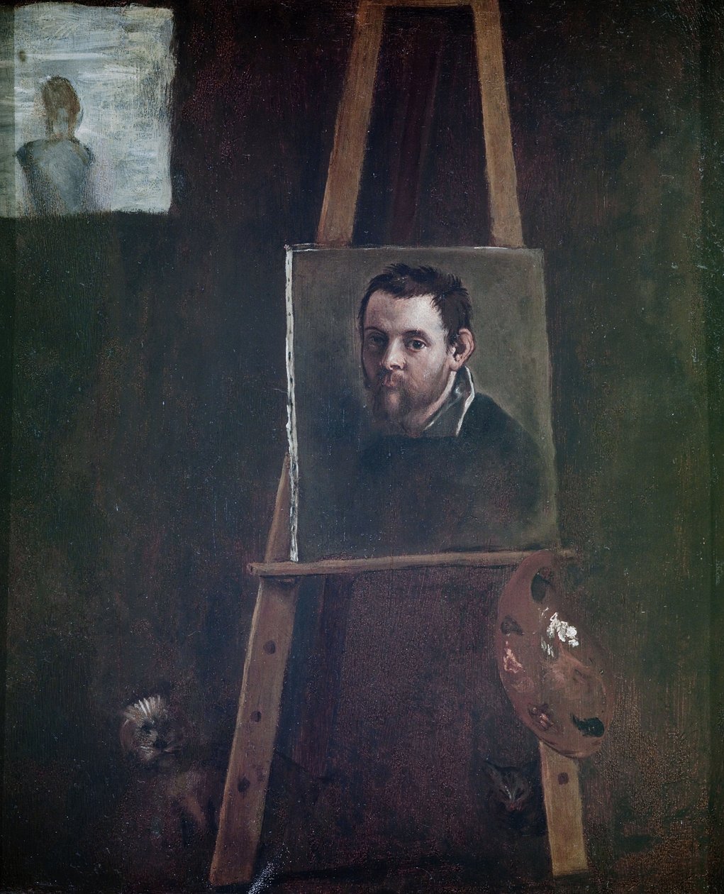 Autoportrét upevněný na stojanu, 1605 od Annibale Carracci